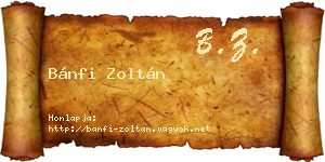 Bánfi Zoltán névjegykártya